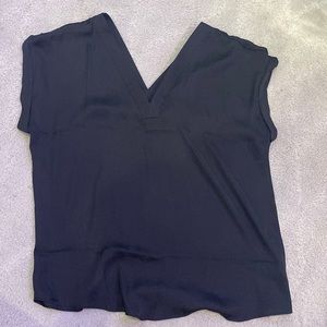 Black silky top with V neck!